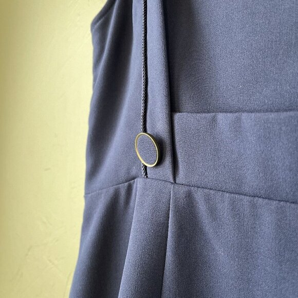 Anthropologie Dress Y2K Blue Nautical Fisherman Preppy 10 Overall Button Mini - Picture 9 of 11